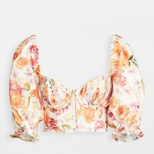 For Love and Lemons Peony Cropped Blouse